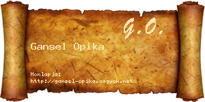 Gansel Opika névjegykártya